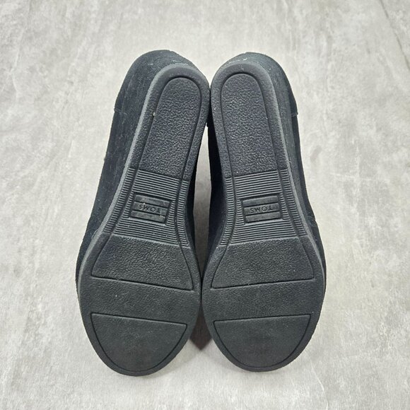 Toms Ankle Wedge Boots Sz 6 Black Suede Minimalist Casual Desert Chelsea Booties - Picture 7 of 10